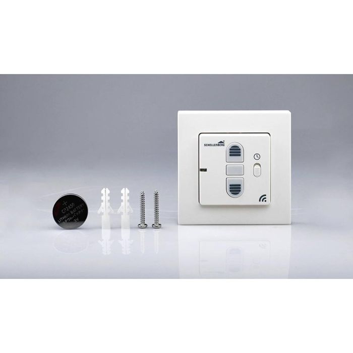 Schellenberg Reloj temporizador inalámbrico para persianas 20036, control remoto e interruptor de pared, programable, hasta 5 unidades 2