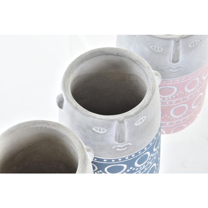 DKD Home Decor Macetero Urban 12x12x18 cm (4 Unidades) Amarillo Azul 2