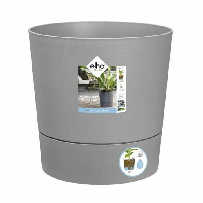 ELHO - Maceta - Greensense Aqua Care Round 30 - Cemento ligero - Interior/exterior - Ø 29,5 x H 29,1 cm