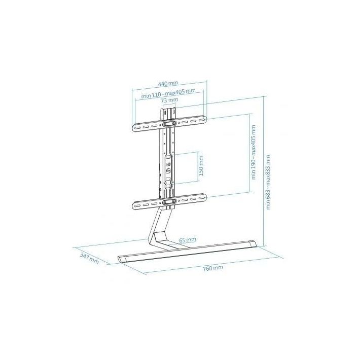 TooQ DB3265F-B Soporte de Mesa para TV 32-65" hasta 40 kg VESA Aluminio Negro. Cables organizados, Pantallas curvas. 4 TooQ DB3265F-B Soporte de Mesa para TV 32-65" hasta 40 kg VESA Aluminio Negro. Cables organizados, Pantallas curvas. 4