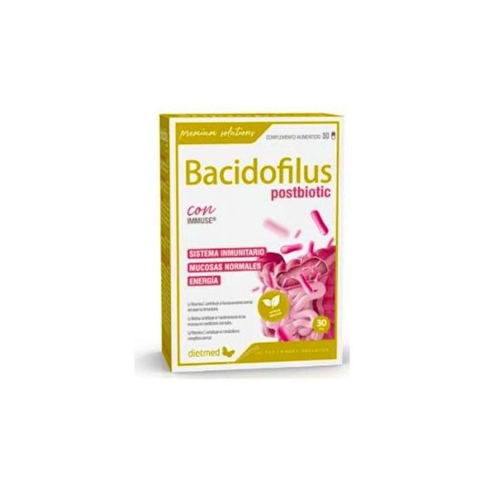 DIETMED Bacidofilus Postbiotic 30 Cápsulas con Vitamina C y Biotina para el Sistema Inmune