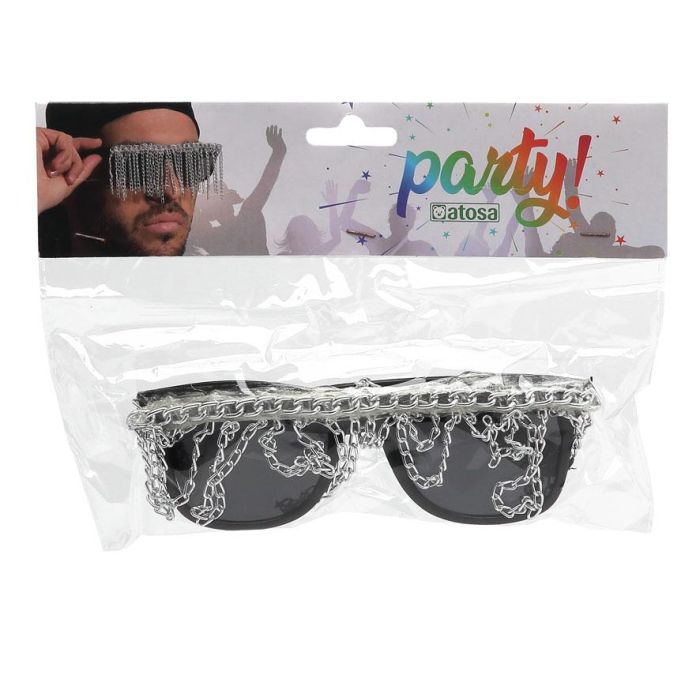 Gafas Carnaval Cadenas Plateado Hombre Adulto 1