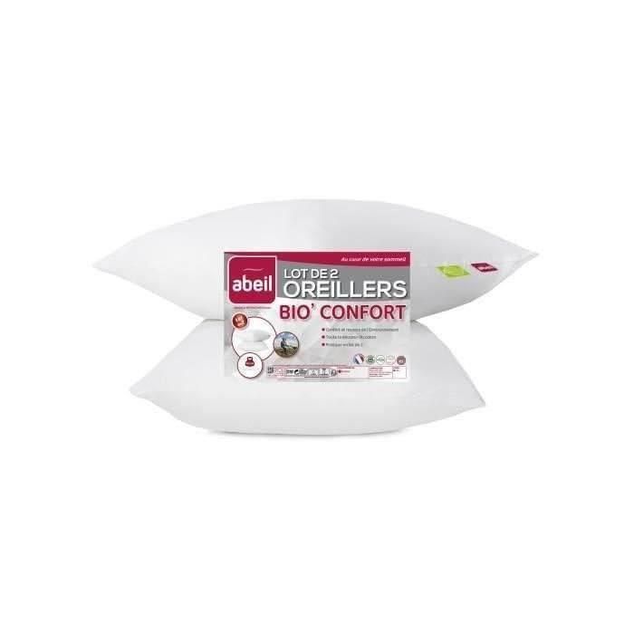 Abeil Almohadas Orgánicas Comfort (Set de 2) - Blancas 60 x 60 cm para un descanso óptimo y ecológico 1