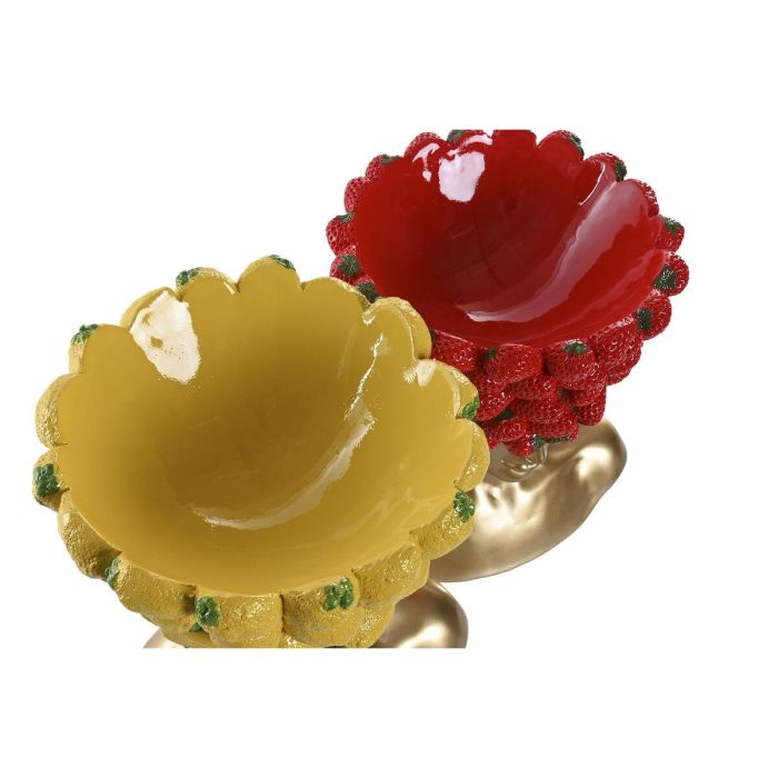 DKD Home Decor Jarrón Moderno de Resina Rojo Amarillo con Detalle Fruta 17 x 35 x 28 cm (2 Unidades) 1 DKD Home Decor Jarrón Moderno de Resina Rojo Amarillo con Detalle Fruta 17 x 35 x 28 cm (2 Unidades) 1