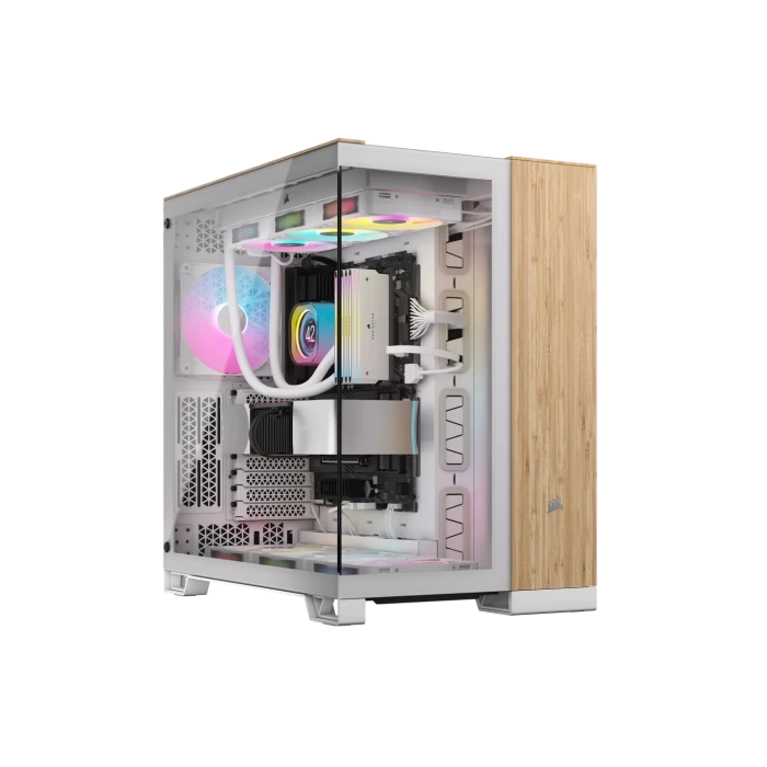 Corsair CC-9011284-WW Carcasa PC Gaming Midi Tower con Ventana de Vidrio Templado, Iluminación RGB y USB-C - Blanco Bamboo 0 Corsair CC-9011284-WW Carcasa PC Gaming Midi Tower con Ventana de Vidrio Templado, Iluminación RGB y USB-C - Blanco Bamboo 0