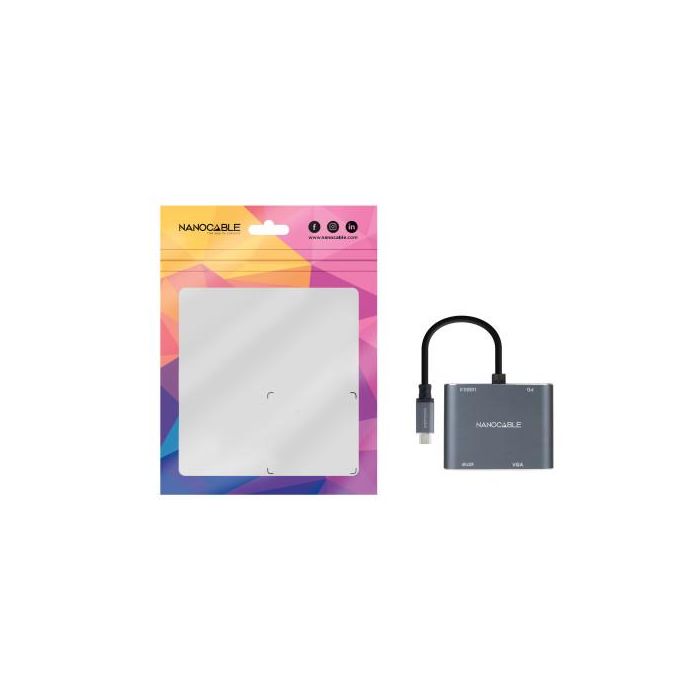 Adaptador USB C a HDMI NANOCABLE 10.16.4304 Gris 4K Ultra HD 15 cm 3 Adaptador USB C a HDMI NANOCABLE 10.16.4304 Gris 4K Ultra HD 15 cm 3