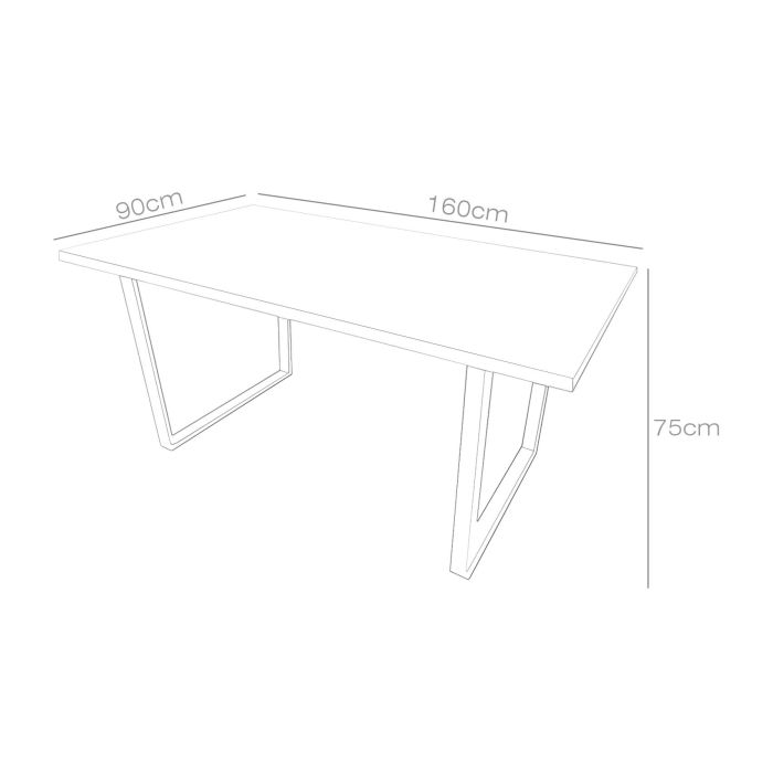 Mesa de Comedor Home ESPRIT Marrón Negro Hierro Madera MDF 160 x 90 x 75 cm 2