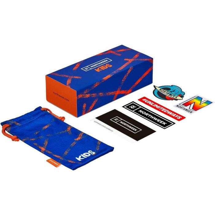 Northweek KIDS BRIGHT Gafas de Sol para Niños Cuadradas Montura Policarbonato Cristales Polarizados Protección UV400 Transparente Azul 2