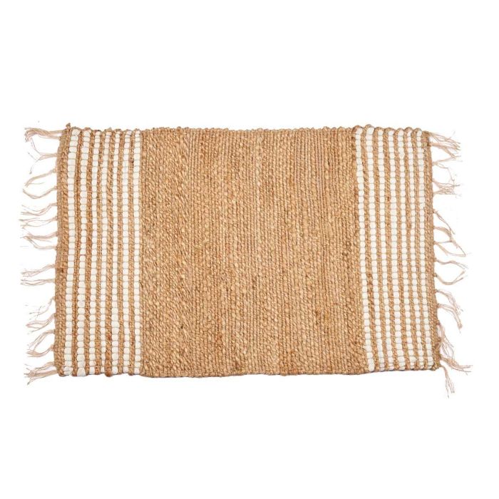 Alfombra Natural Blanca Rayas 60 X 90 Cm Giftdecor (12 Unidades) 1 Alfombra Natural Blanca Rayas 60 X 90 Cm Giftdecor (12 Unidades) 1
