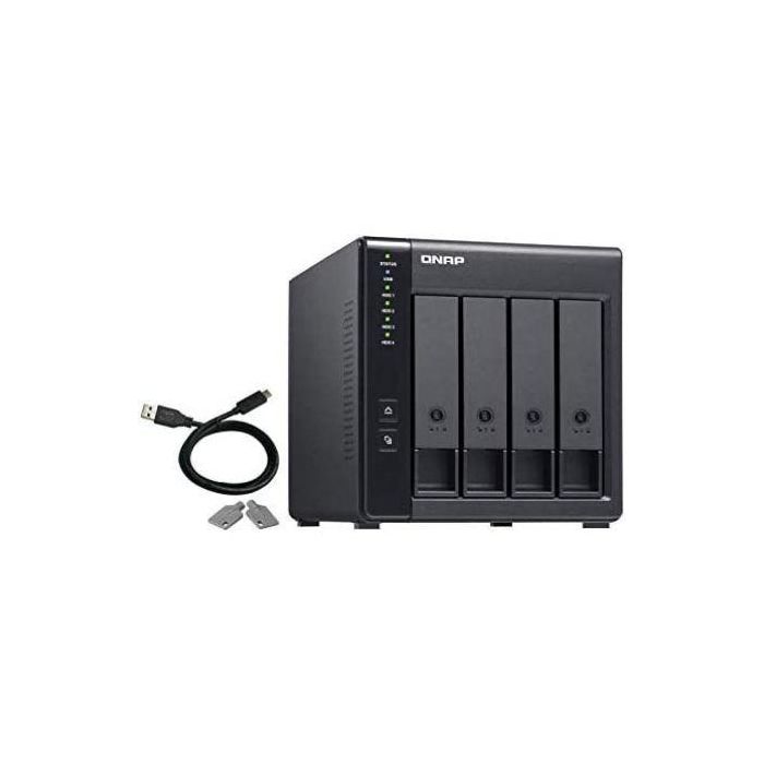QNAP TR-004 Servidor de Almacenamiento (NAS) con 4 Bahías - Gabinete de Expansión USB 3.0 RAID