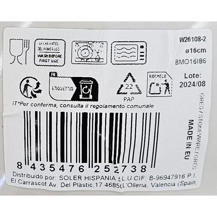 La Mediterranea Bol Adhara Monaco Brillo 16 cm (24 Unidades)