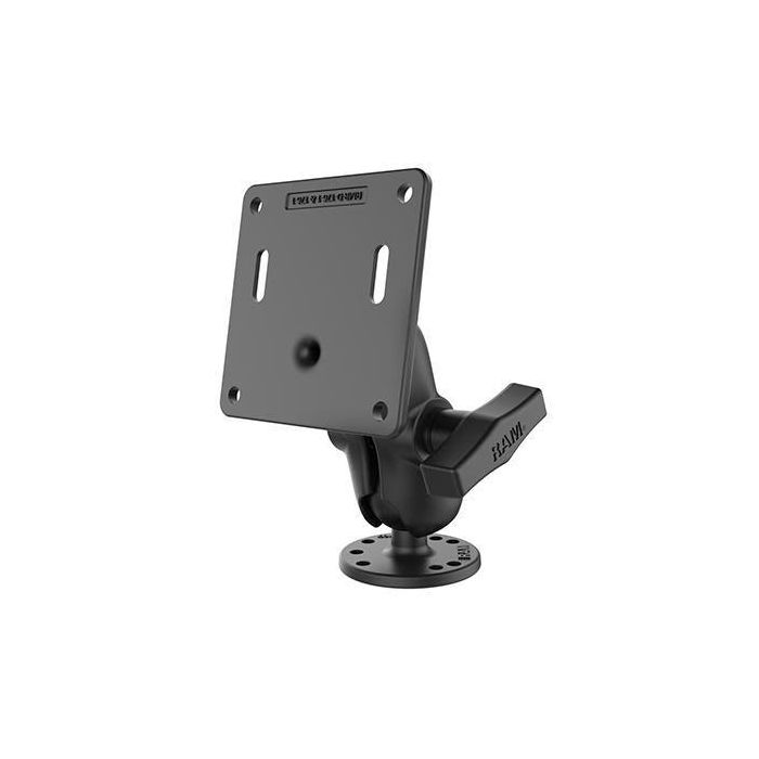 RAM Mounts RAM-101U-B-2461 - Montaje de Doble Bola con Brazo Corto, Placa VESA 75x75mm y Bola de 1.5 pulgadas