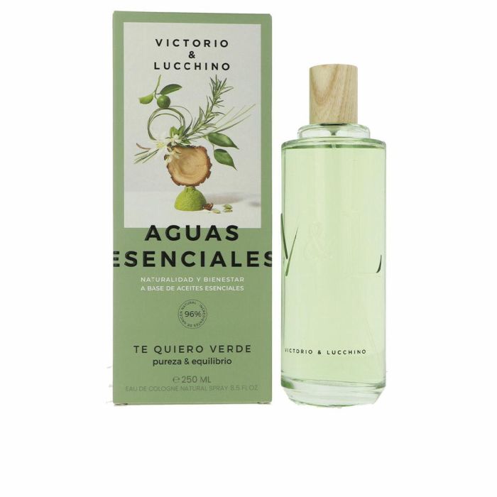Victorio & Lucchino Aguas Esenciales Te Quiero Verde Eau de Toilette Vaporizador para Mujer 250 ml, Cítrica con Té Verde y Vegana