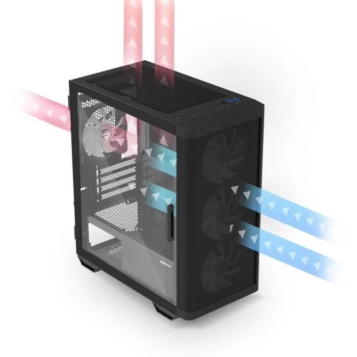 Caja de PC sin fuente de alimentación - ZALMAN M4 ARGB (Negro) - Torre media - Formato M-ATX 2 Caja de PC sin fuente de alimentación - ZALMAN M4 ARGB (Negro) - Torre media - Formato M-ATX 2