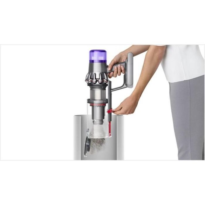 Dyson V11 Fluffy Aspiradora Escoba sin Cable, 2 en 1, Níquel/Rojo, Secar, 60 min Autonomía, 185 AW Potencia Succión 5
