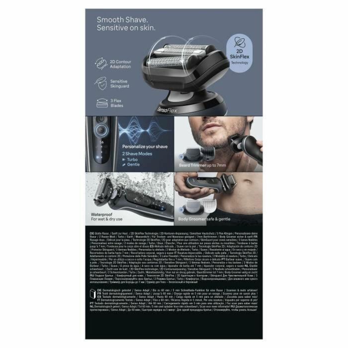 Braun Afeitadora Eléctrica Serie 6 8700216645362 Negra 60 Minutos Duración Batería Carga Rápida 3