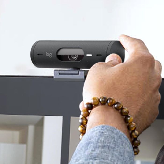 Logitech BRIO 500 Webcam Full HD 1080p 60fps Grafito con Autoenfoque y Corrección de Luz Automática 3