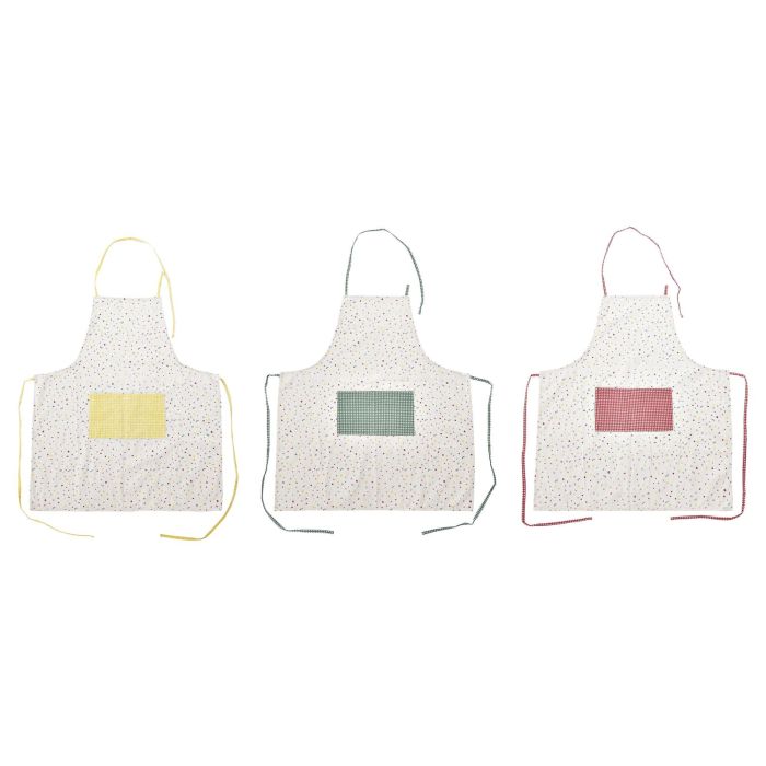 DKD Home Decor Delantal de Cocina Shabby Estilo Vichy Poliéster 110x70 cm Amarillo Verde, Pack de 12 Unidades para Cocina y Hogar 3