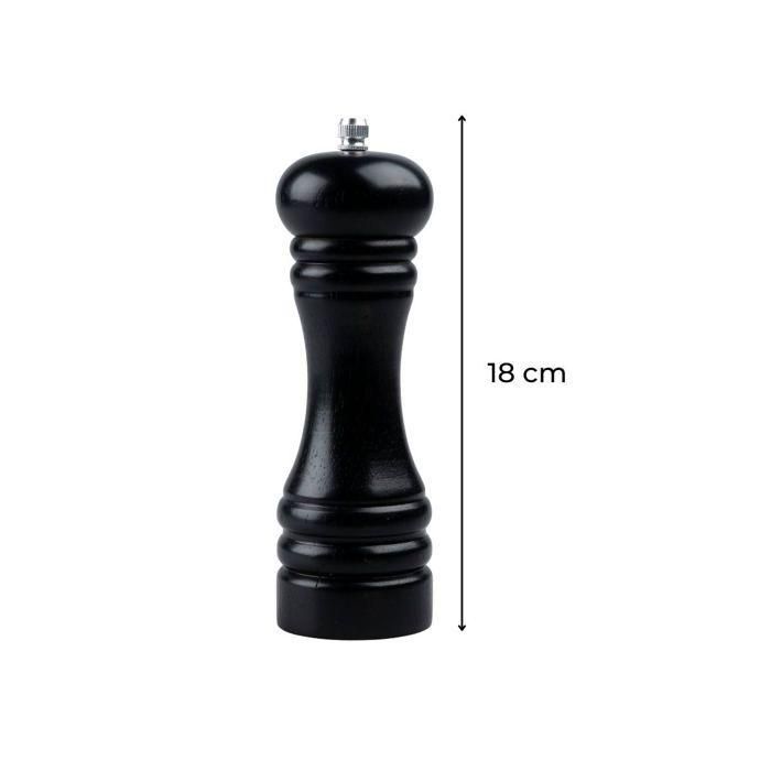 Juego de 2 molinillos de pimienta manuales - FACKELMANN PROFESIONAL - 18 cm - Negro 2 Juego de 2 molinillos de pimienta manuales - FACKELMANN PROFESIONAL - 18 cm - Negro 2
