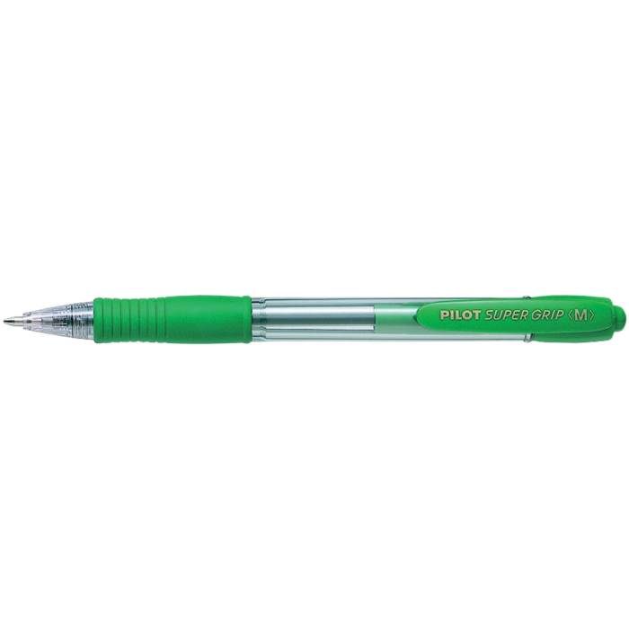 Pilot Boligrafo Super Grip Verde Retractil Tinta Base de Aceite Trazo 0.4 mm