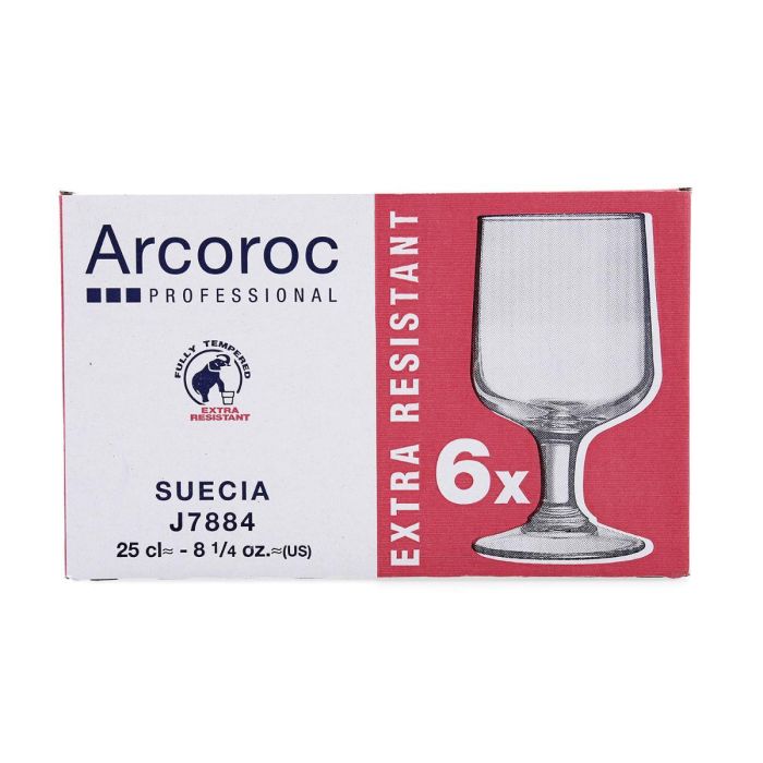 Arcoroc Copas de Agua Suecia, Set de 6, Vidrio Templado Extra Resistente Transparente 25 cL, Apto Lavavajillas y Microondas 3 Arcoroc Copas de Agua Suecia, Set de 6, Vidrio Templado Extra Resistente Transparente 25 cL, Apto Lavavajillas y Microondas 3