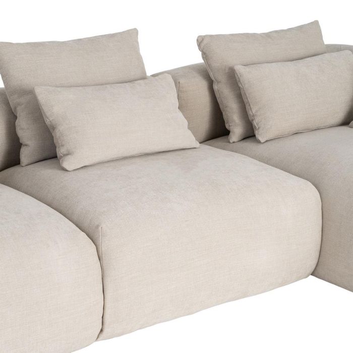 Sofá Chaise Longue Derecha Crema Tejido 307 X 202 X 81 cm