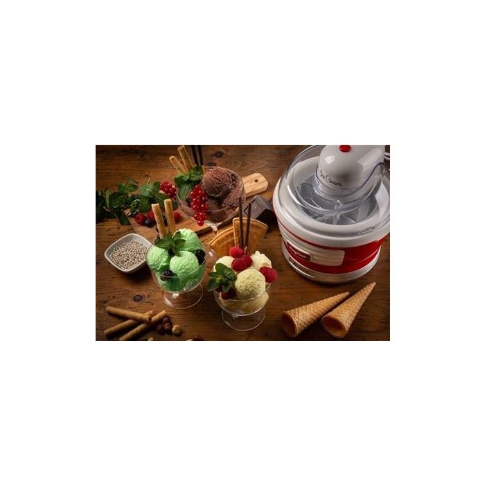 Ariete 643/00 Heladera Eléctrica Party Time Roja, Diseño Exclusivo, 1.5L, Hace Helados en 30 Minutos 3 Ariete 643/00 Heladera Eléctrica Party Time Roja, Diseño Exclusivo, 1.5L, Hace Helados en 30 Minutos 3