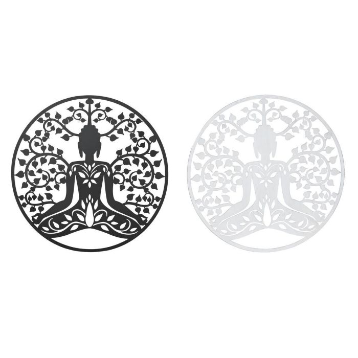 Decoracion Pared Oriental DKD Home Decor Blanco Negro 1 x 100 x 100 cm (2 Unidades) Decoracion Pared Oriental DKD Home Decor Blanco Negro 1 x 100 x 100 cm (2 Unidades)