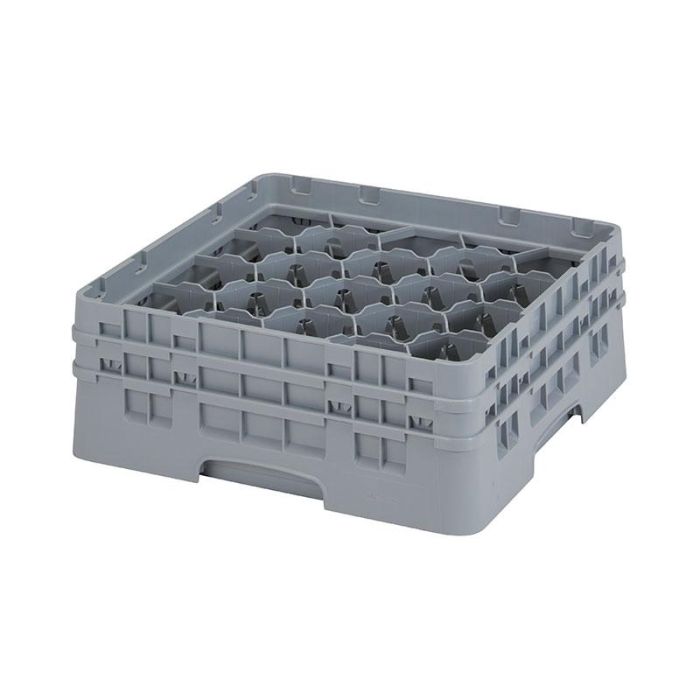 CAMBRO - 20S434-151 - Cesta de lavado 20 comp. 2 alturas - 9,84 cm Ø máx. - alt. máx. 13,5 cm - 50 x 50 x 18,4 cm - Gris claro