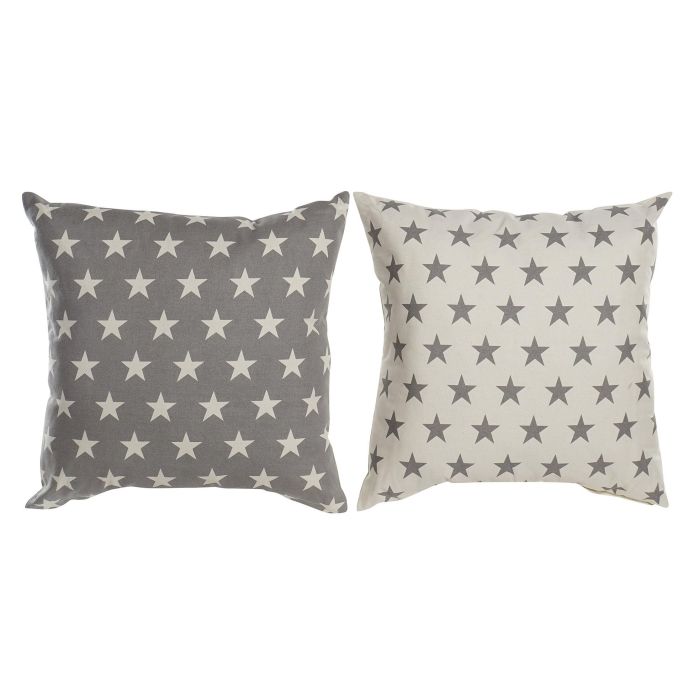 DKD Home Decor Cojín Decorativo Scandi Beige Marrón 60x60x10 cm con Estrellas de Poliéster y Algodón - Juego de 2 Unidades 0 DKD Home Decor Cojín Decorativo Scandi Beige Marrón 60x60x10 cm con Estrellas de Poliéster y Algodón - Juego de 2 Unidades 0