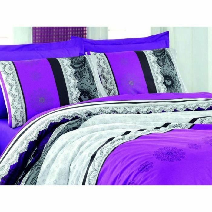 Juego de funda nórdica Morado Cama de 200 3 Piezas 2 Juego de funda nórdica Morado Cama de 200 3 Piezas 2