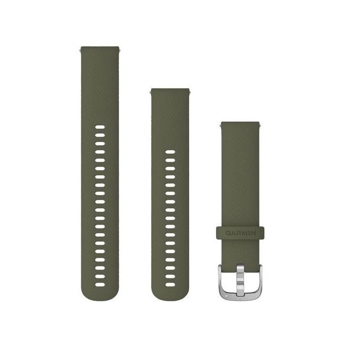 Garmin Ersatzarmband 20mm Silikon Moosgrn/Silber Schnalle