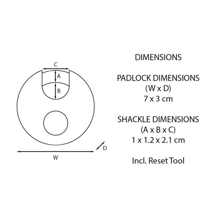Master Lock Candado de disco de alta seguridad con combinación programable de 4 dígitos, 70mm Acero inoxidable, mango protegido octogonal 10mm boro 5