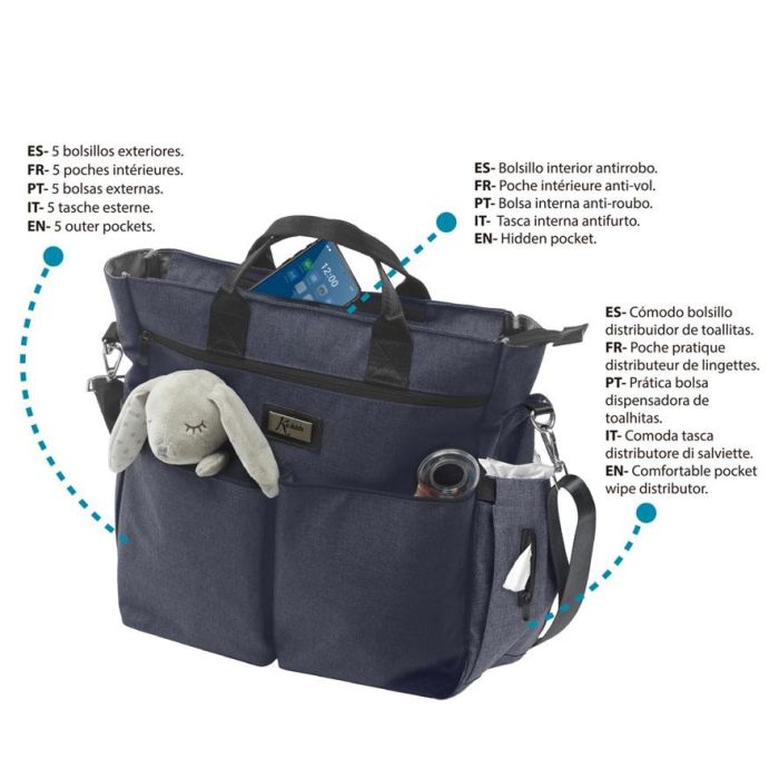 Bolso Bandolera De Maternidad Azul Marino 3 Bolso Bandolera De Maternidad Azul Marino 3