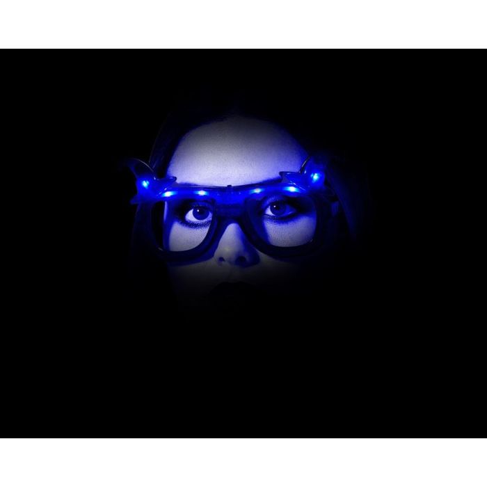 Gafas de Halloween con Gorros de Bruja y Luz LED para Disfraz Divertido - Accesorio Violeta 1