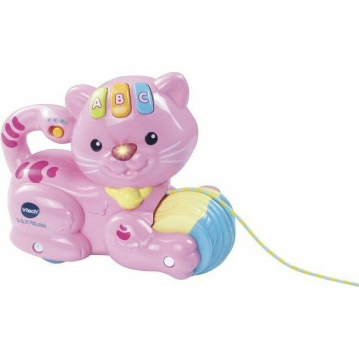 Vtech Baby 1,2,3 P'tit Chat Rose - Gatito Interactivo para Rodar con Luz, Sonidos y Melodías para Bebés 12-36 Meses