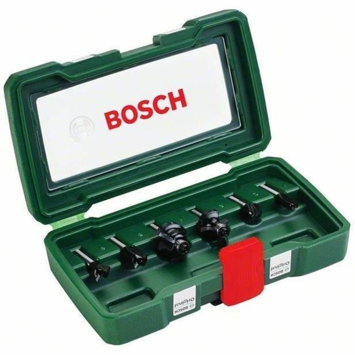 Bosch Caja 6 Cortadores 6mm Fresas Carburo Vástago 6mm