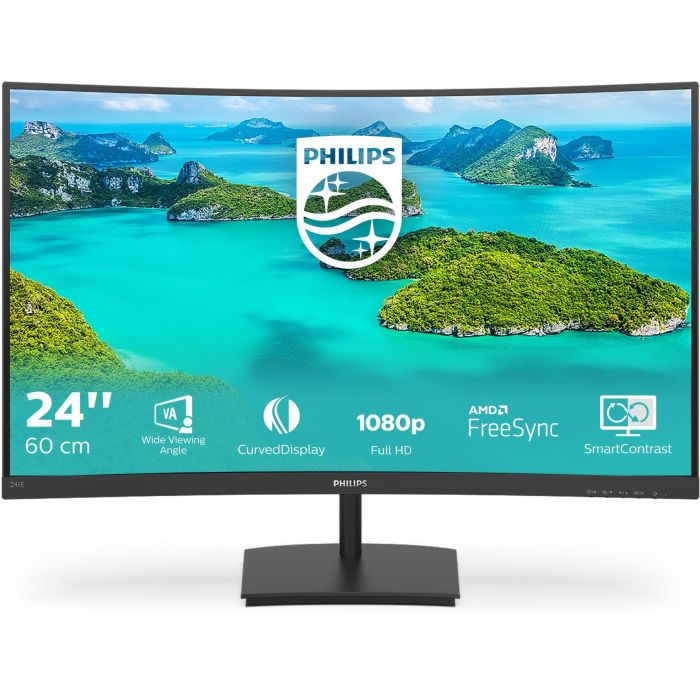 Philips 241E1SCA Monitor 23.6" (59.9cm) Full HD VA HDMI 16:9 Curvo