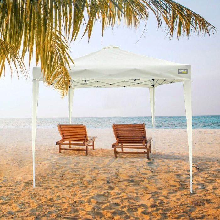 Cenador Aktive 300 x 250 x 300 cm Tela Acero Blanco 4 Cenador Aktive 300 x 250 x 300 cm Tela Acero Blanco 4