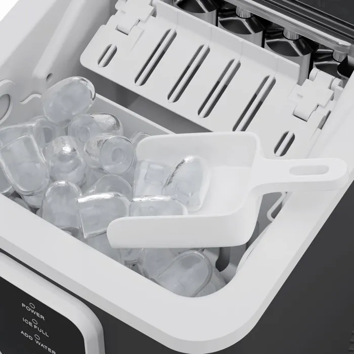 Hkoenig KUB12 Máquina de Hielo, Hasta 12 kg Cubitos al Día, 6-13 Min Producción, 120 W, Negro