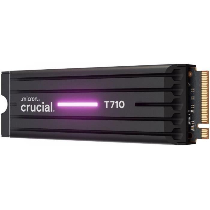 Crucial T710 SSD Interno 4 TB con Disipador PCIe Gen5 NVMe M.2 3 Crucial T710 SSD Interno 4 TB con Disipador PCIe Gen5 NVMe M.2 3