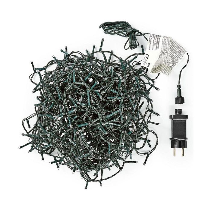 Guirnalda Fija 240 LED Luz Cálida Exterior IP44 18 m Cable Verde