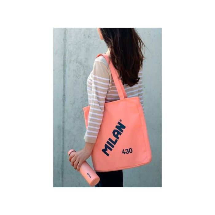 Milan 430 Bolso Shopper Rosa con Tejido Exterior RIPSTOP Ligero, Resistente a Roturas y Rasgaduras, Forro Interior Poliéster