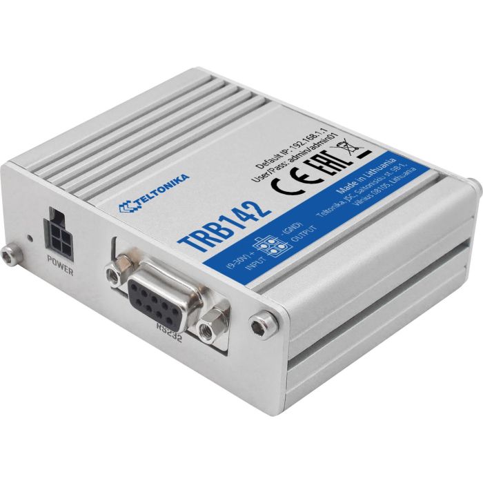Teltonika TRB142 Industrial LTE RS232 Gateway 1200 MHz Cat1 Gris SMA 9-30V DC