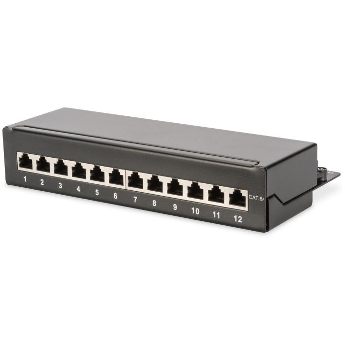 DIGITUS Patchpanel 1HE 12-Port Cat6A geschirmt schwarz 0 DIGITUS Patchpanel 1HE 12-Port Cat6A geschirmt schwarz 0
