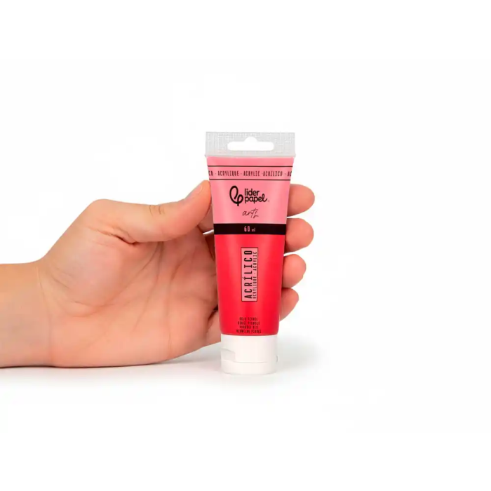 Liderpapel Pintura Acrílica Tubo de Plástico 60 ml Color Rojo Pirrol 4
