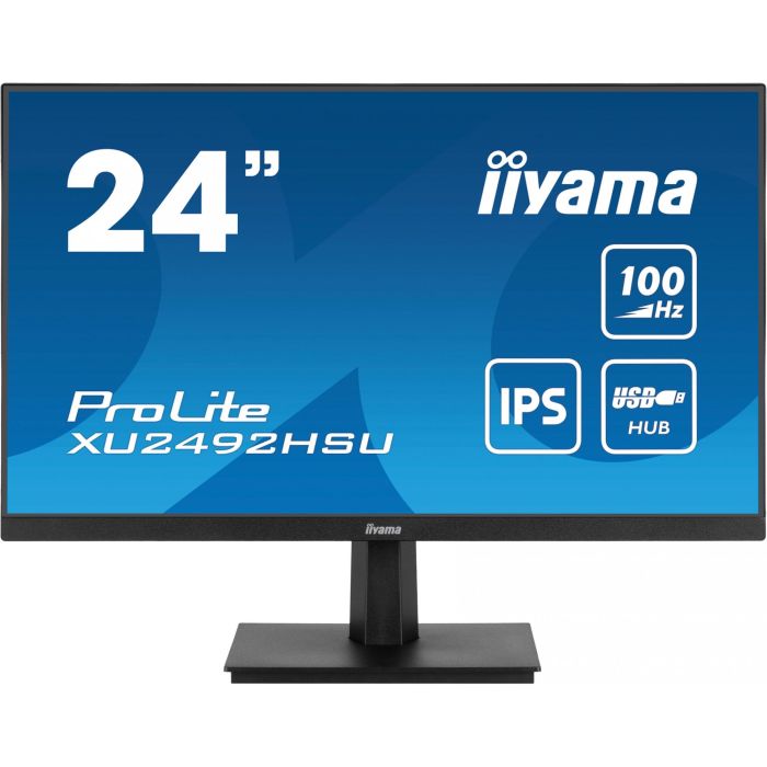Iiyama Monitor 24" ProLite Slim XU2492HSU-B6, IPS, 100Hz, 0.4ms, USB, HDMI, DisplayPort 1
