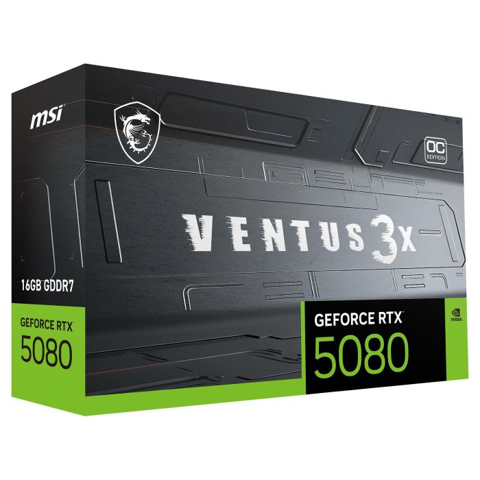MSI Tarjeta Gráfica GeForce RTX 5080 16GB GDDR7 Ventus 3X OC 3 Ventiladores 4