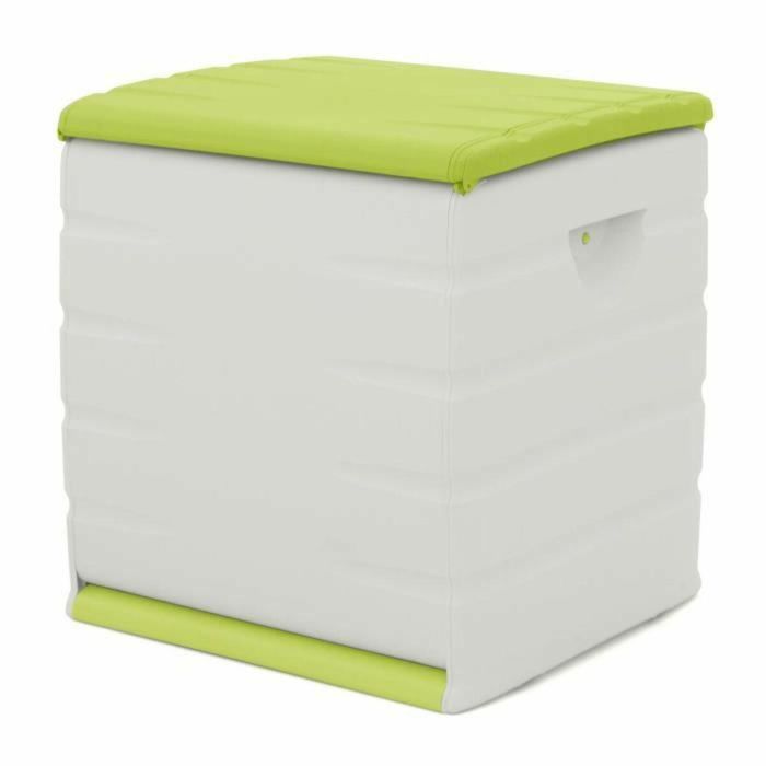 Plastiken Arcón Space Saver 190L Beige y Pistacho con Ruedas y Candado - 60x61x53cm