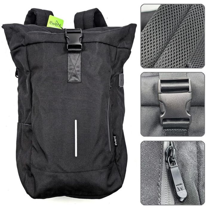 Ewent EW2536 Mochila Unisex Trendy Roll-Top Ecofriendly para Portátil 17.3" Expandible 25.5-34L Impermeable Antirrobo Ewent EW2536 Mochila Unisex Trendy Roll-Top Ecofriendly para Portátil 17.3" Expandible 25.5-34L Impermeable Antirrobo
